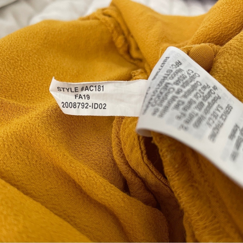 Madewell Women's Mustard Yellow Button Front Tie Top Summer y2k Beach Pool XS - Picture 7 of 7